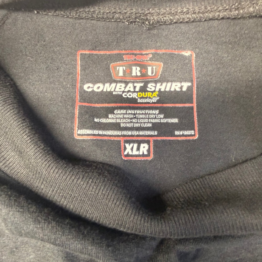 TRU-SPEC Combat Shirt XLR XL Regular Black CORDURA Tactical Military Long Sleeve - Picture 5 of 8